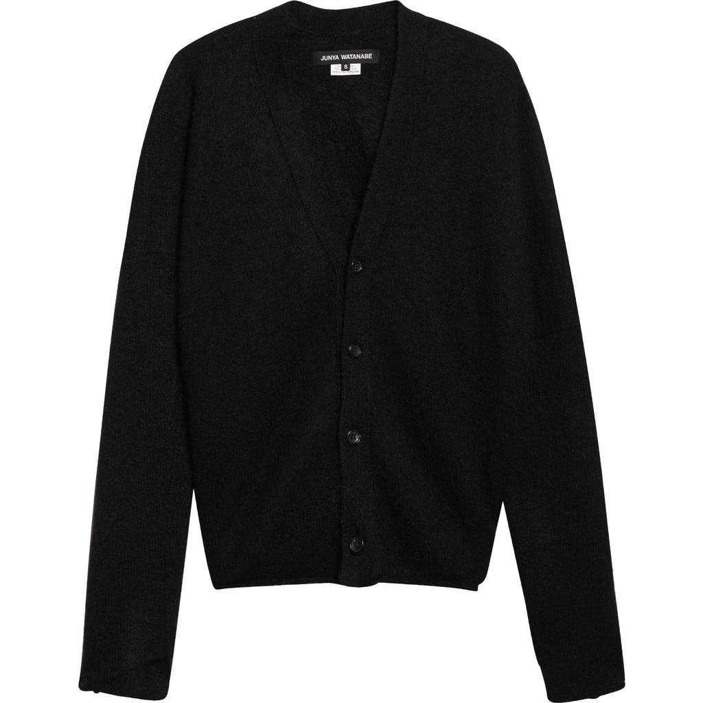 Junya Watanabe Distressed Wool Blend Cardigan In Black