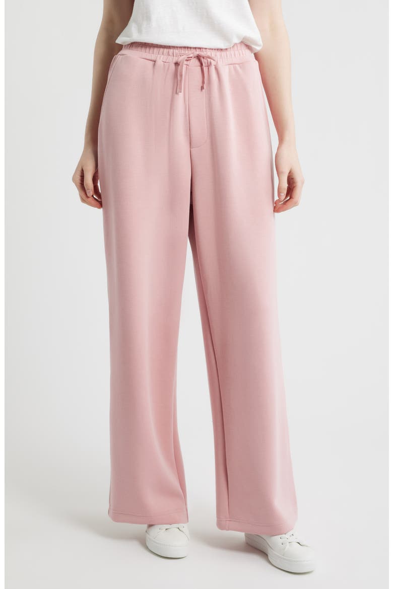 Piped Drawstring Waist Knit Pants, Main, color, BLUSH