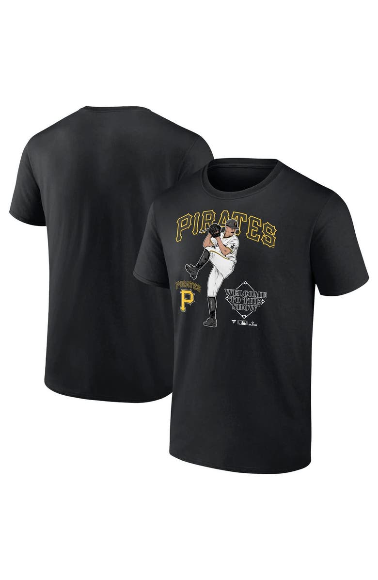 Fanatics MTO Label Men's Paul Skenes Black Pittsburgh Pirates Welcome To The Show T-Shirt, Main, color, Black