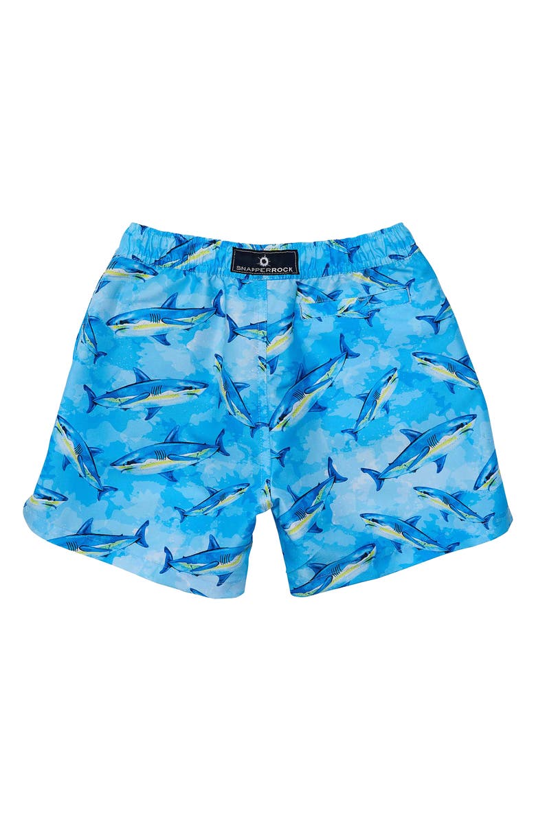 Snapper Rock Kids' Jawsome Waves Swim Trunks, Alternate, color, Blue