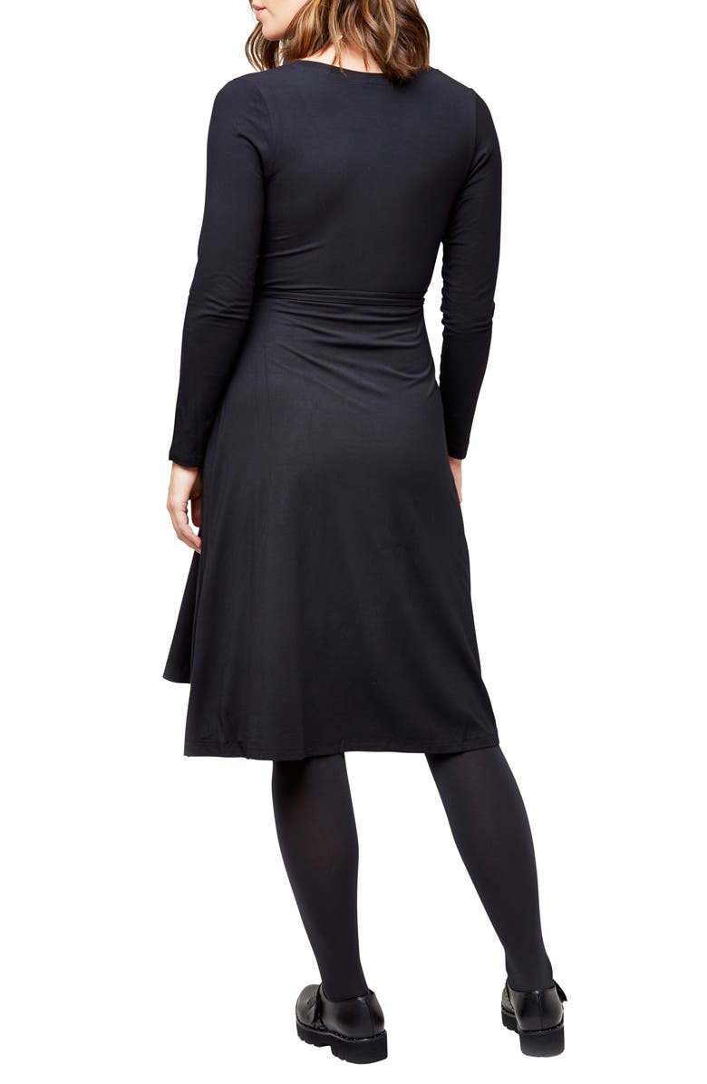 Nom Maternity Tessa Long Sleeve Jersey Maternity/Nursing Wrap Dress, Alternate, color, 