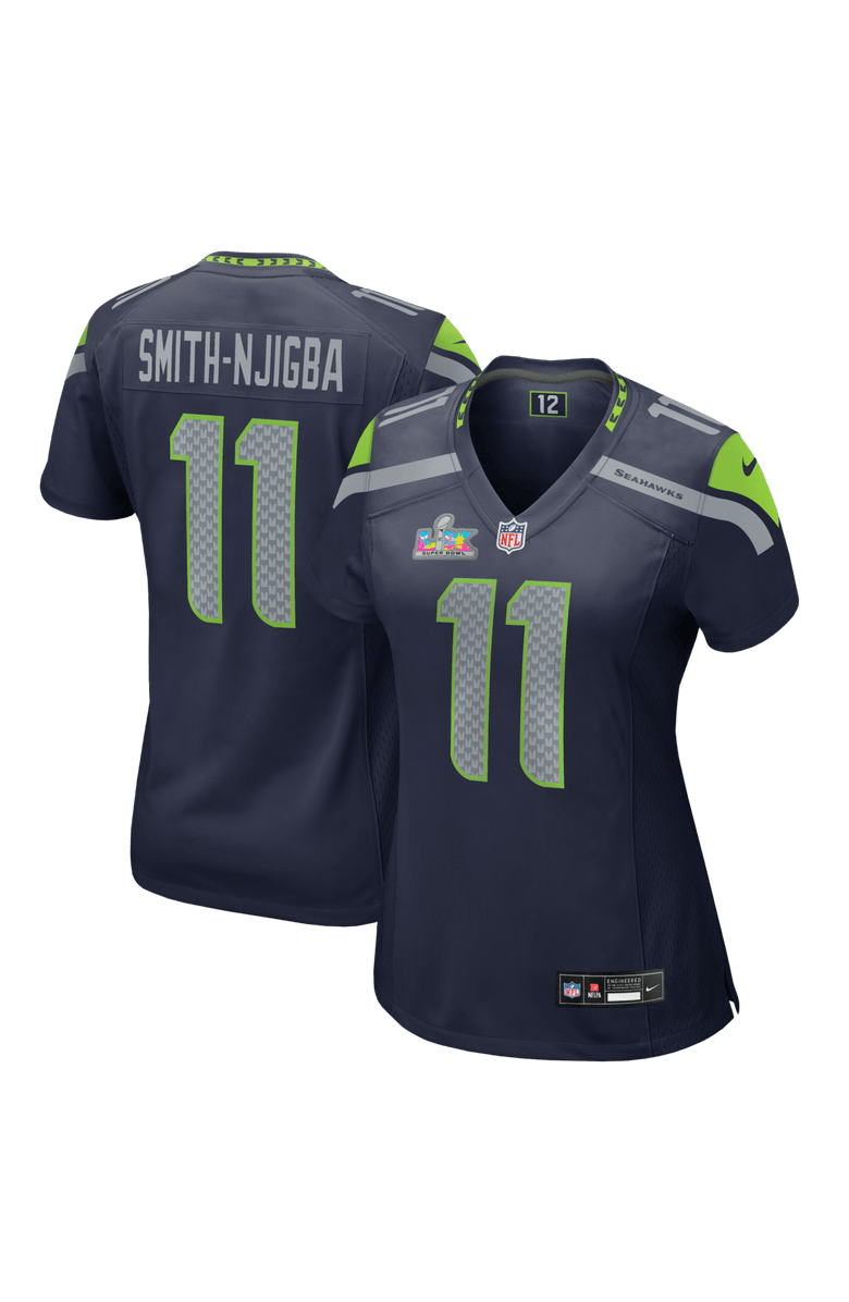 Nike Women's Nike Jaxon Smith-Njigba College Navy Seattle Seahawks Super Bowl LX Patch Game Jersey, Main, color, College Navy