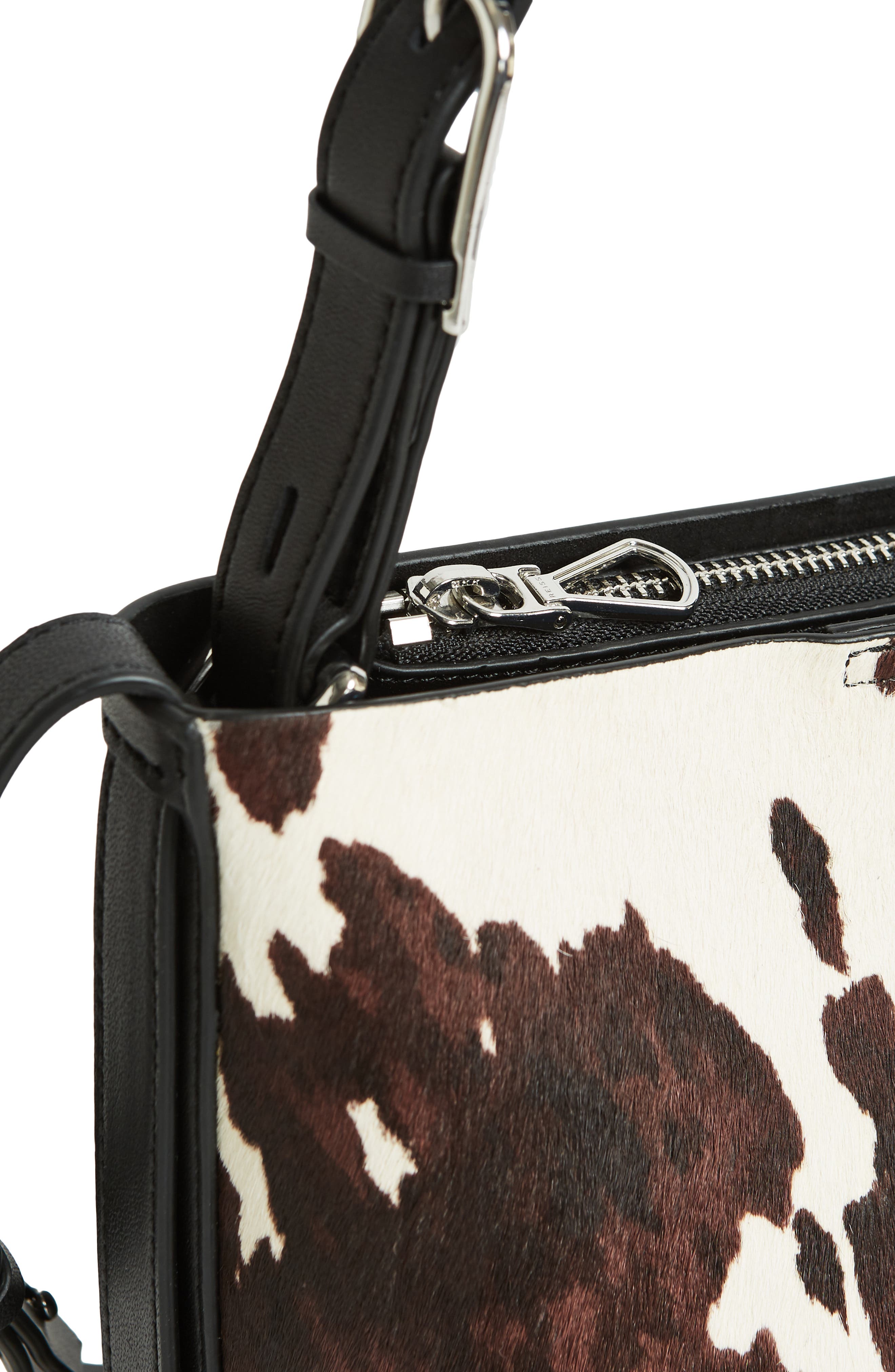 Reiss Hudson Mini Calf Hair Bucket Bag, Alternate, color, 