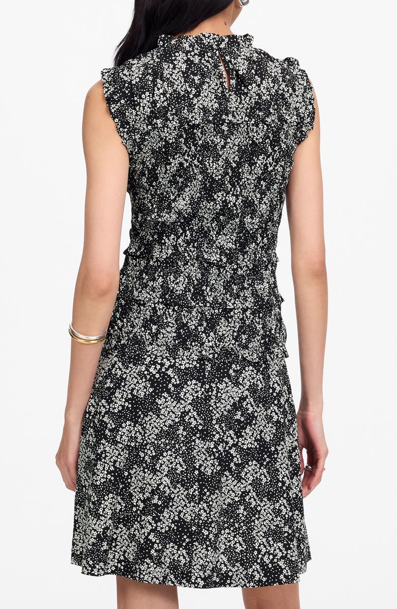 Madewell Floral Smocked Crewneck Minidress, Alternate, color, Harper Floral Black White