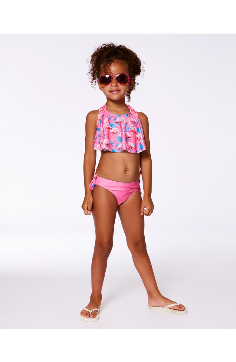 Deux par Deux Girl's Printed Two-Piece Swimsuit Candy Pink And Pink Flamingo, Alternate, color,
