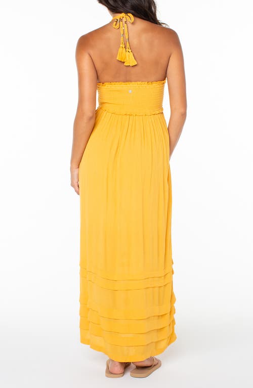 Roxy Saltwater Sweetness Convertible Maxi Dress In Yellow