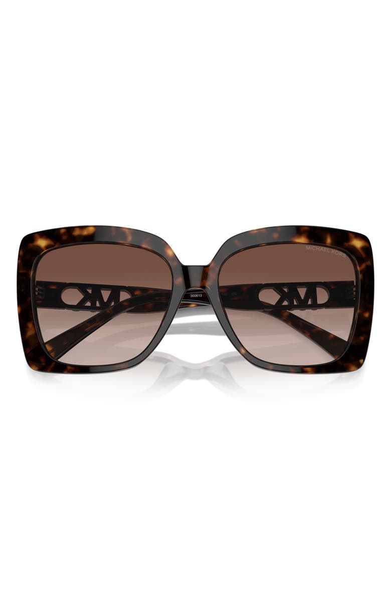 Michael Kors Nice 57mm Gradient Square Sunglasses, Alternate, color, Dark Tortoise / Brown Gradient