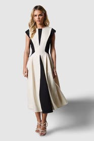 Coast Petite Crepe Colour Block Midi Dress