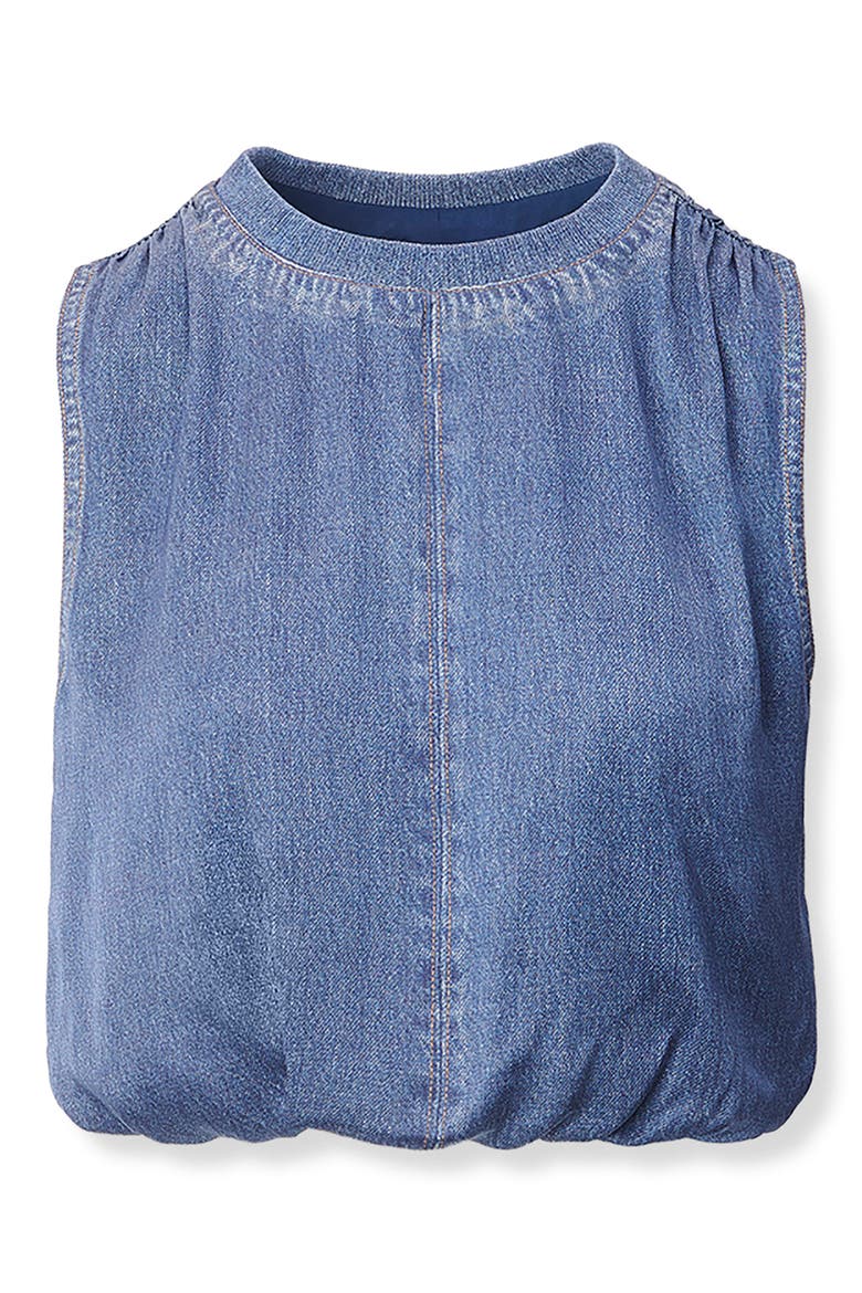 rb Miramar Satin Mica Sleeveless Crop Bubble Top, Alternate, color, JASPER
