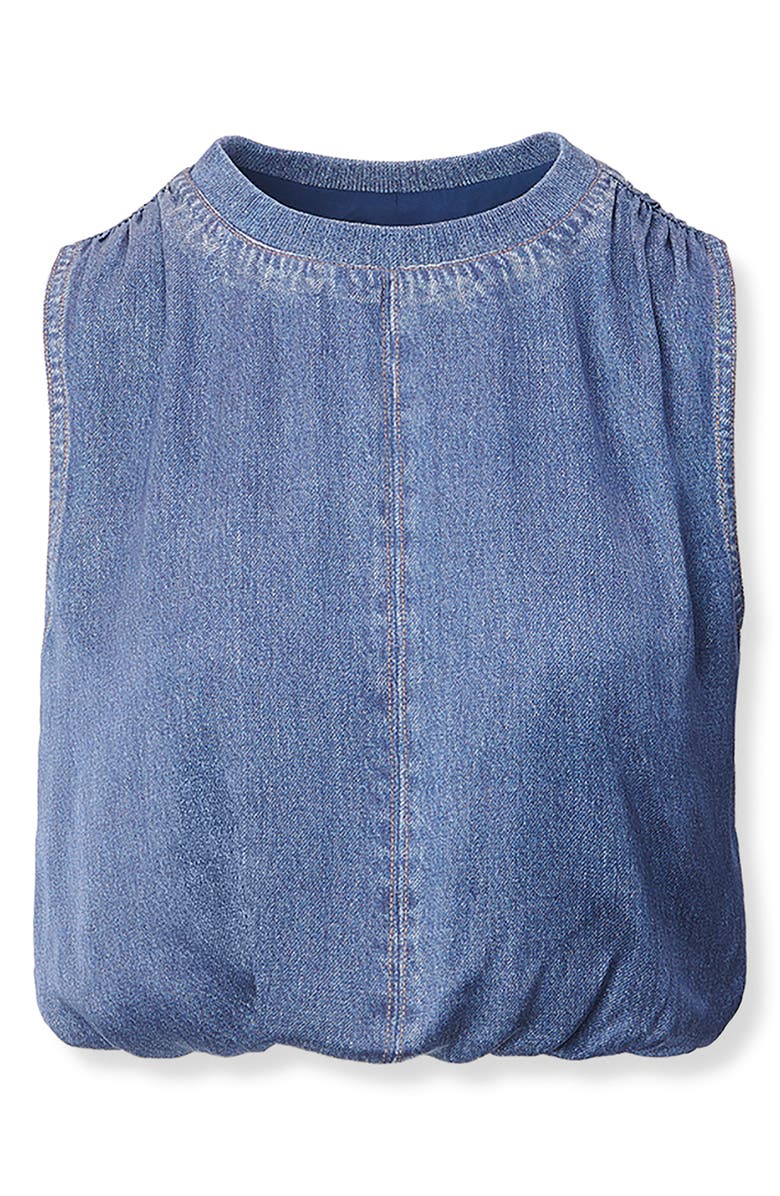 rag & bone rb Miramar Satin Mica Sleeveless Crop Bubble Top, Alternate, color, Jasper