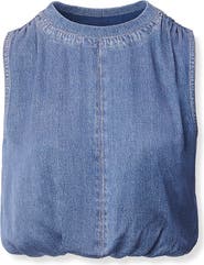 rag & bone rb Miramar Satin Mica Sleeveless Crop Bubble Top