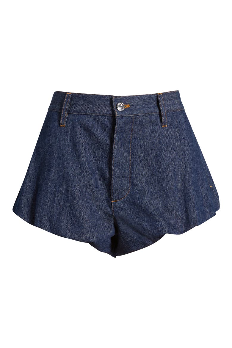 The Shell Bubble Hem Denim Shorts, Alternate, color, PUZZLE