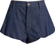 FRAME The Shell Bubble Hem Denim Shorts