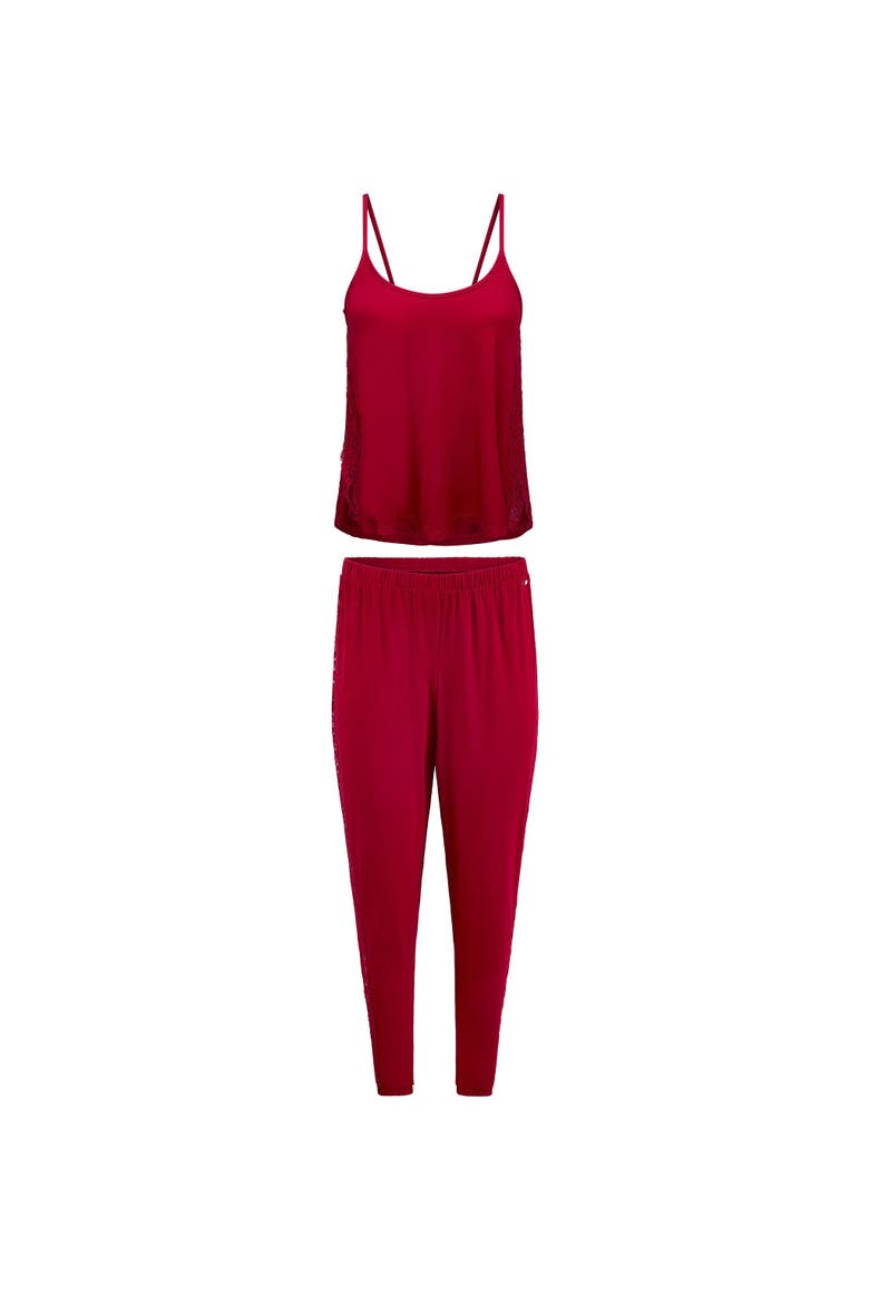 Marsha Pajama Cami & Jogger Set, Alternate, color, Dark red