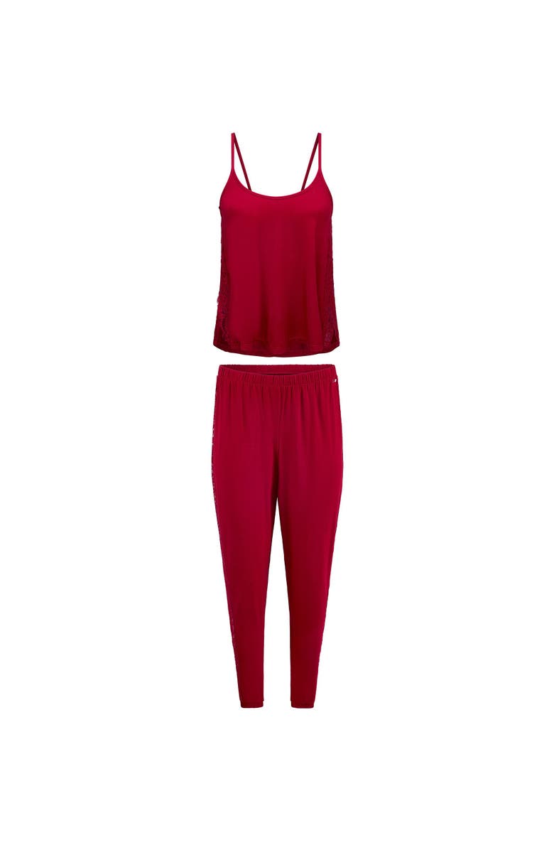 Adore Me Marsha Pajama Cami & Jogger Set, Alternate, color, Dark Red
