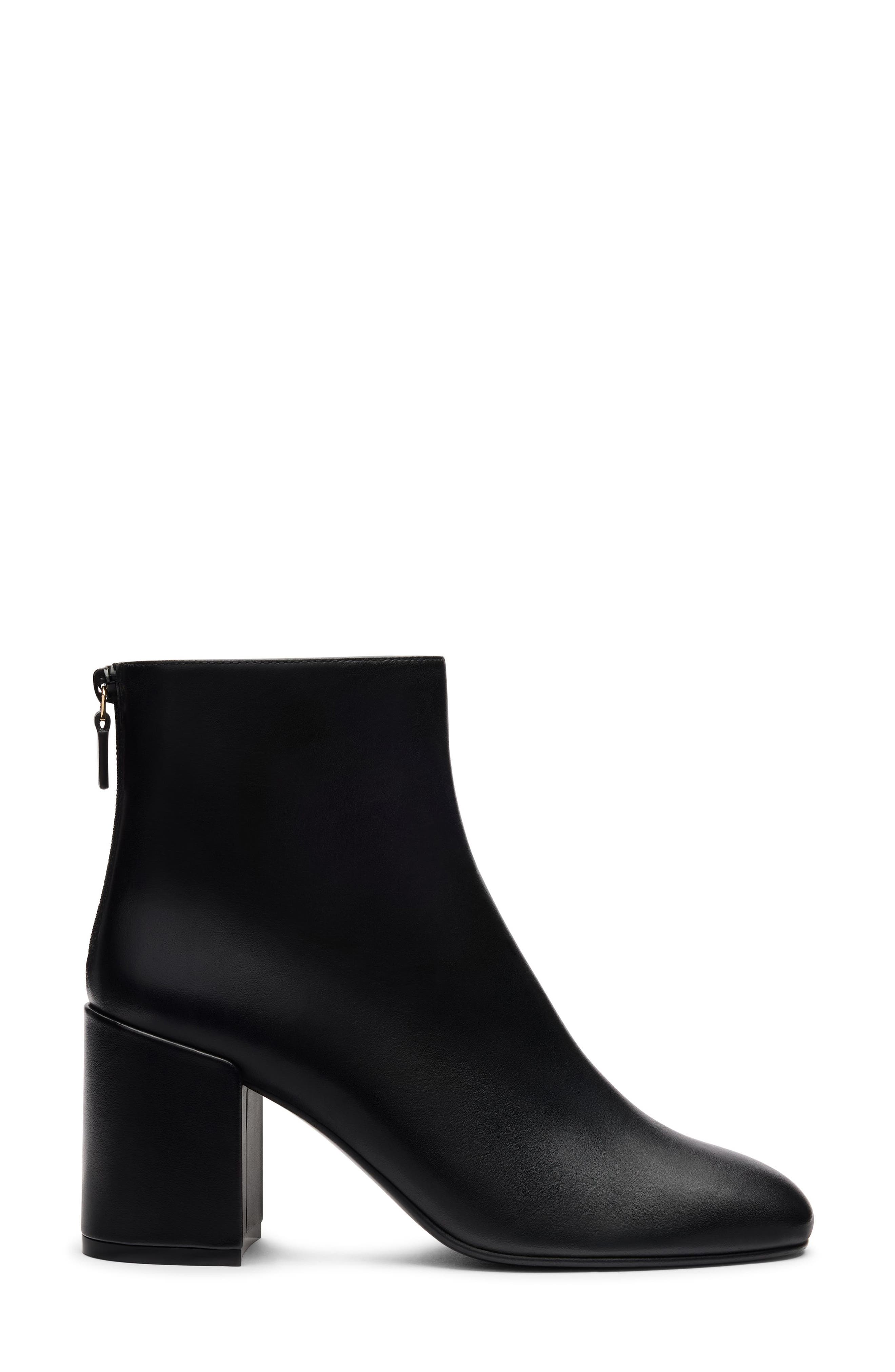 Bacari Leather Bootie, Alternate, color, BLACK