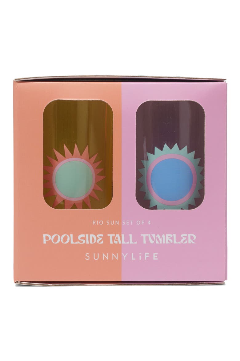 Poolside Set of 4 Tall Tumblers, Alternate, color, RIO SUN MULTI