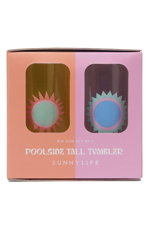 Sunnylife Poolside Set Of 4 Tall Tumblers