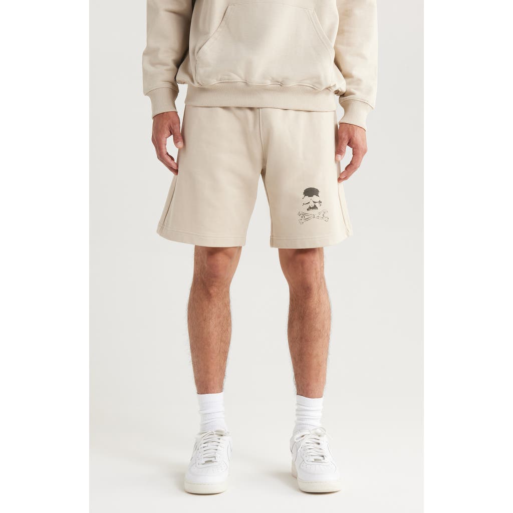 OVERNIGHT ANGELS CREW Desert Cotton Sweat Shorts in Sand  product