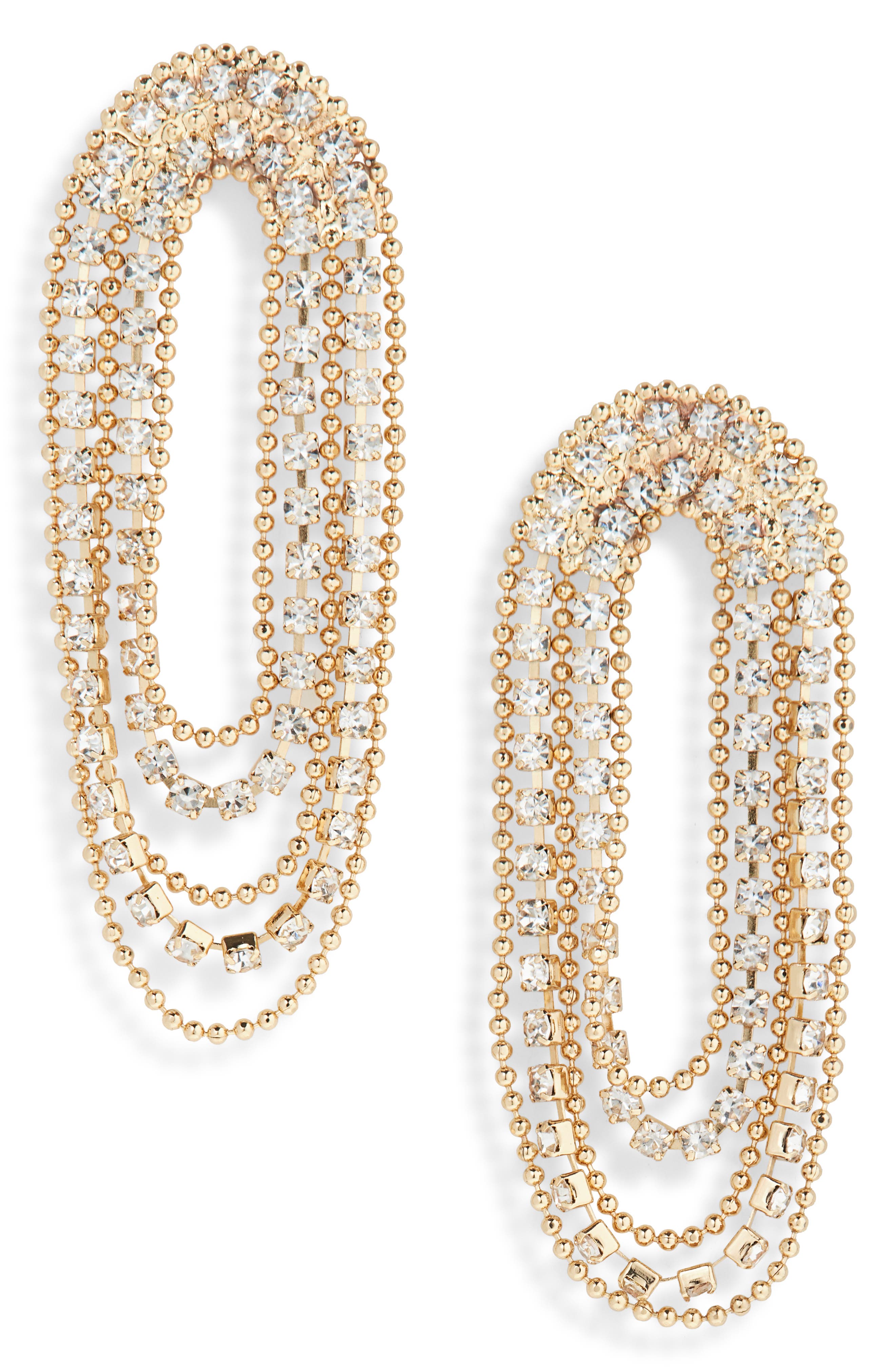 Crystal ChainFringe Earrings