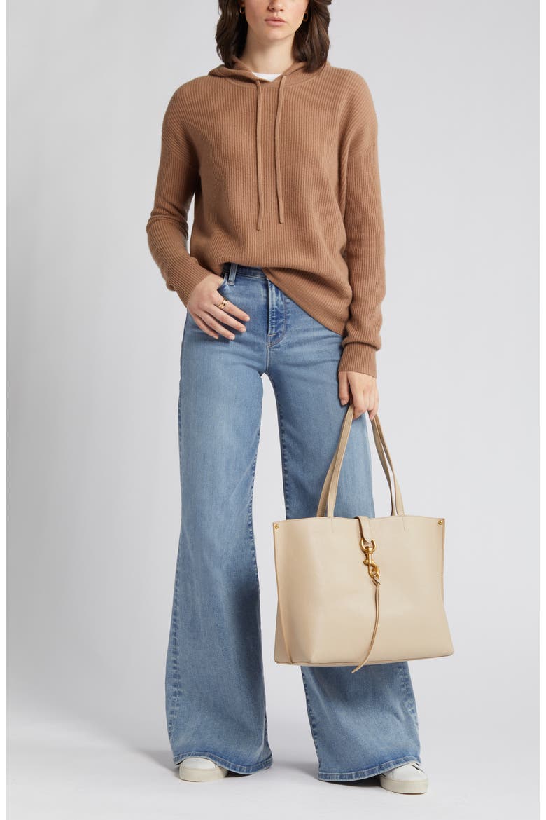 Wool & Cashmere Knit Hoodie, Main, color, TAN SMOKE