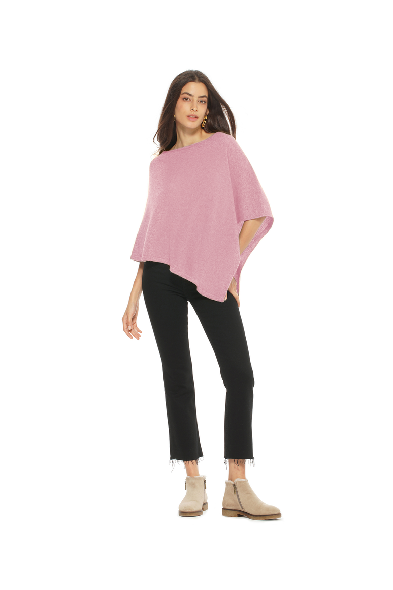 Pure Cashmere Capelet Poncho, Alternate, color, Baby Pink