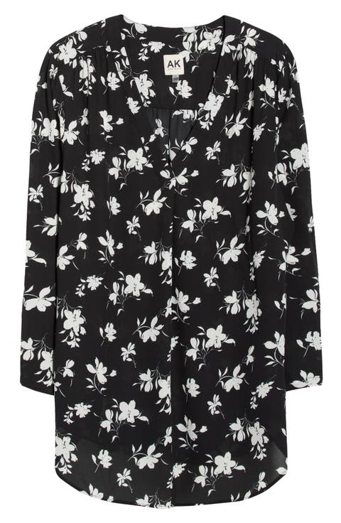 V-neck Roll Tab Top (Plus)