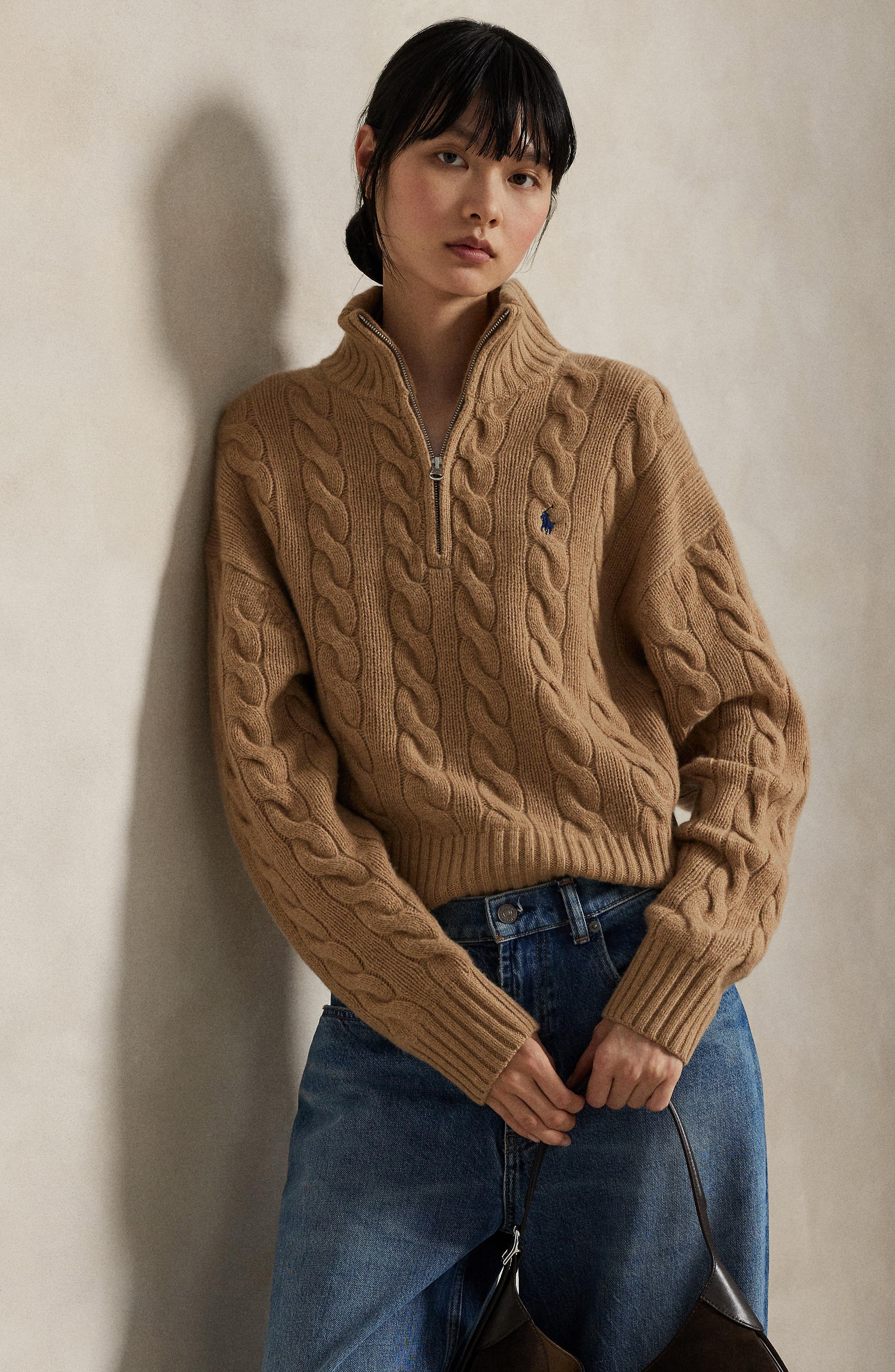 Polo Ralph Lauren Wool & Cashmere Half Zip Pullover (Women