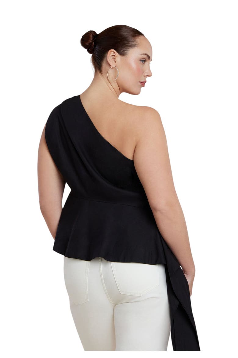 Asymmetrical Top With Flounce, Alternate, color, BLACK ONYX