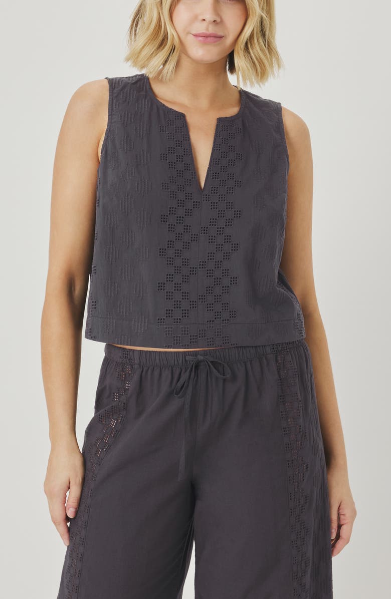 Splendid Kenzie Geo Eyelet Crop Tank | Nordstrom