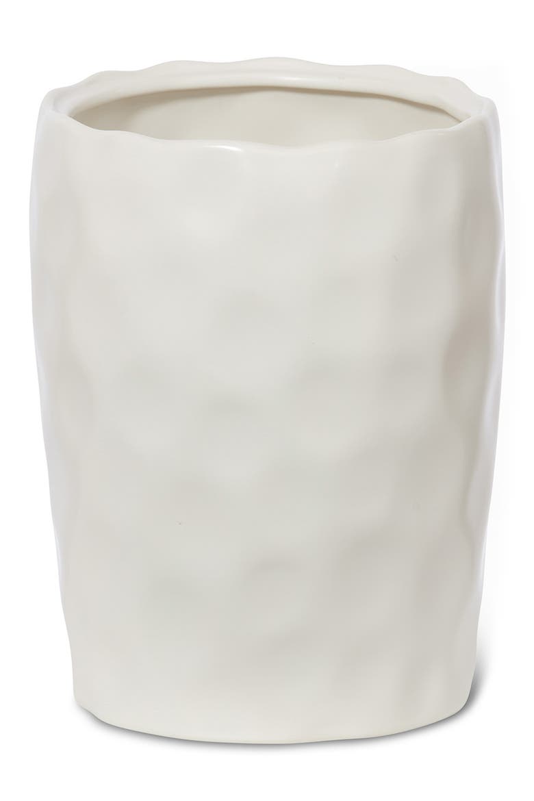 Porcelain Wastebasket, Main, color, WHITE