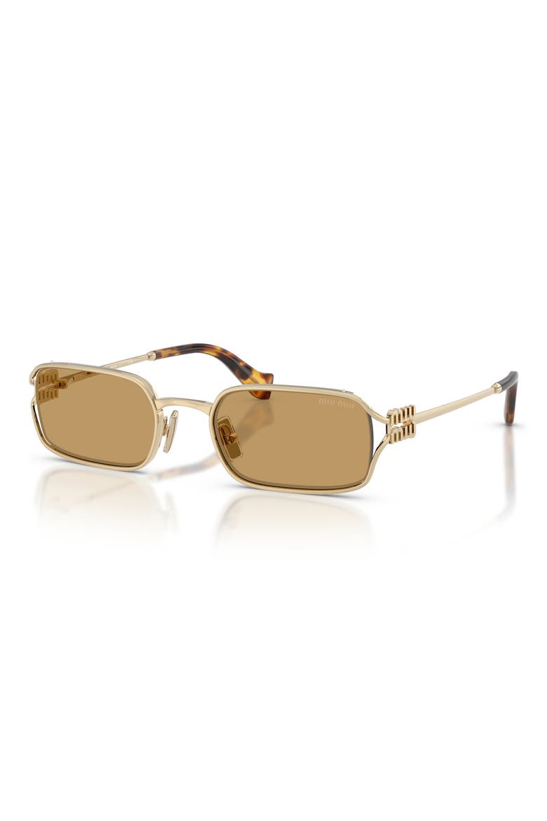 52mm Rectangular Sunglasses, Alternate, color, PALE GOLD / YELLOW