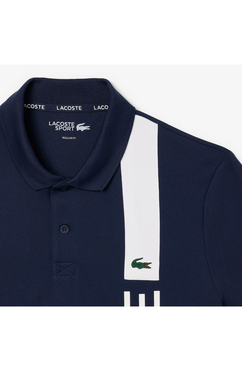 Lacoste Regular Fit Colorblock Performance Piqué Polo, Alternate, color, Navy Blue/ Navy Blue-White