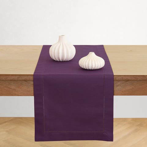 Cotton Linen Hemstitch Table Runner
