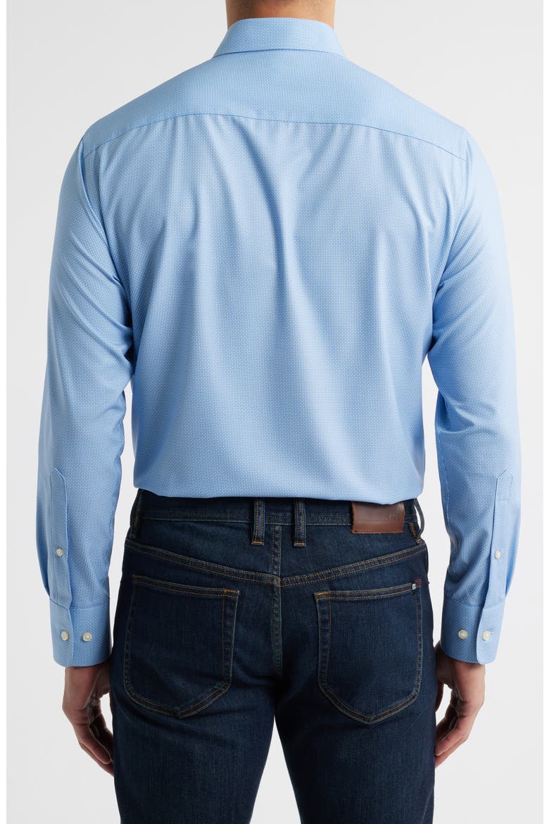 Triad Geometric Print Performance Poplin Button-Up Shirt, Alternate, color, COTTAGE BLUE