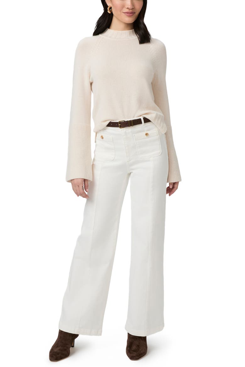 Anessa Patch Pocket High Waist Wide Leg Jeans, Alternate, color, TONAL ECRU