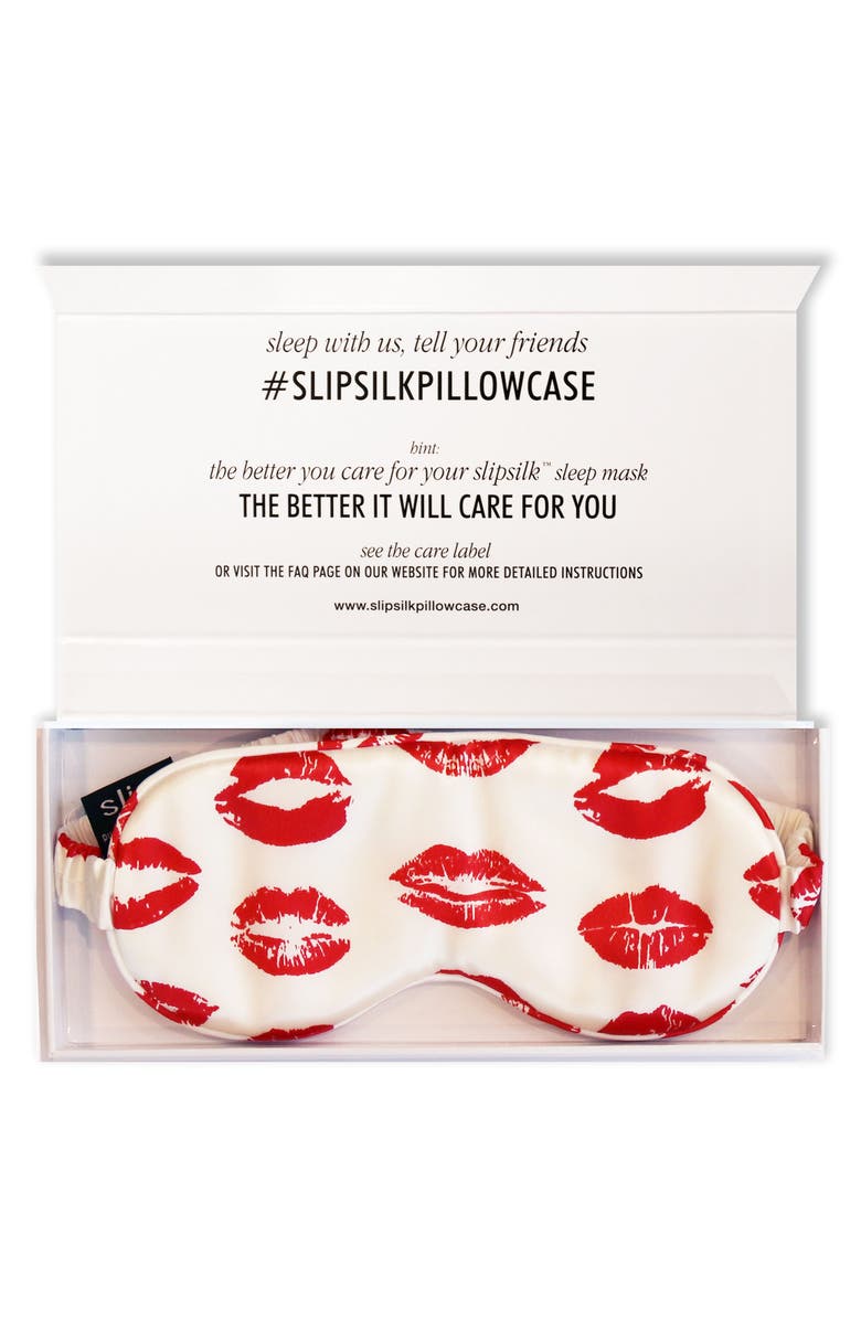 slip <sup>™</sup> for beauty sleep Slipsilk<sup>™</sup> Red Kisses Pure Silk Sleep Mask, Alternate, color, 