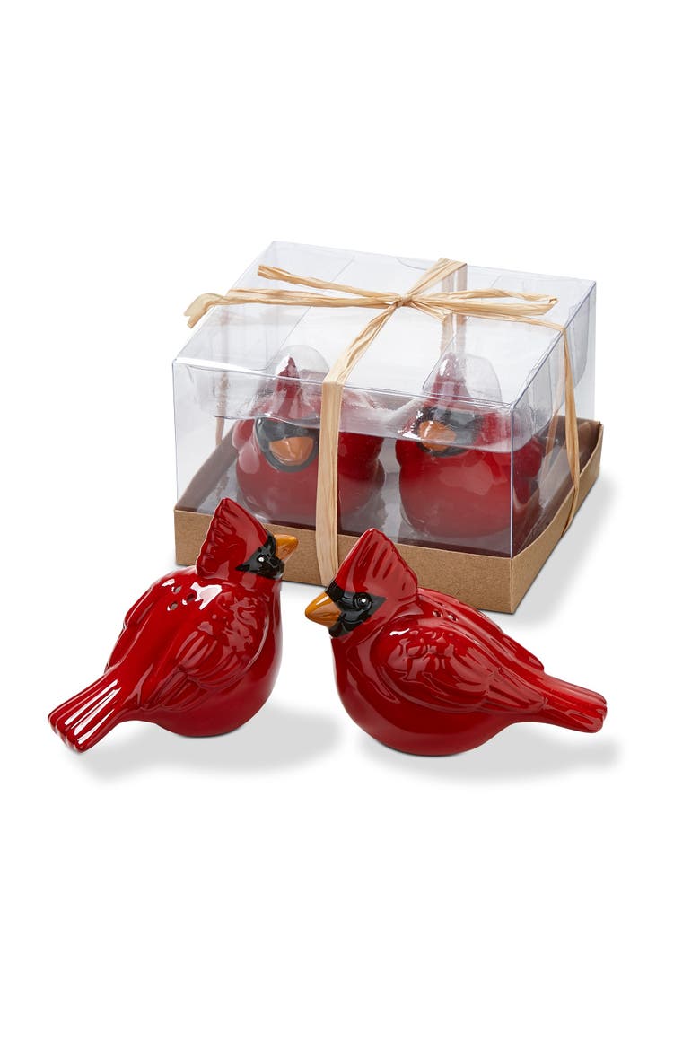 Cardinal Red Ceramic Salt and Pepper Shakers Set of 2, Main, color, Red