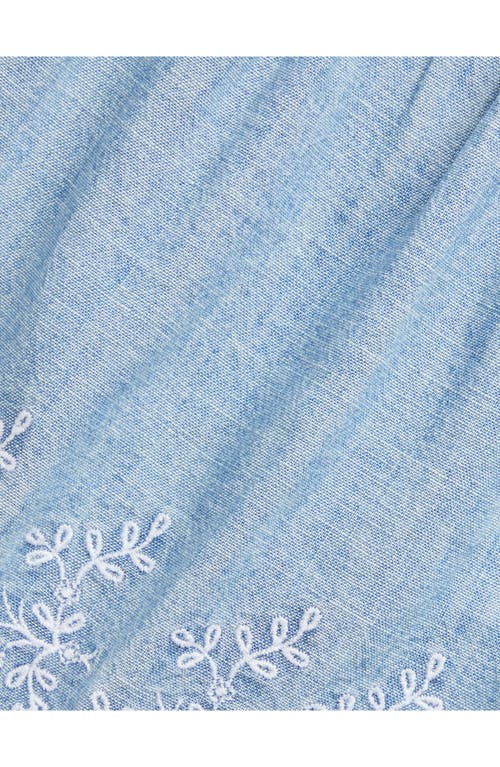 Polo Ralph Lauren Ralph Lauren Embroidered Cotton Chambray Top & Leggings Set In New Medium Wash