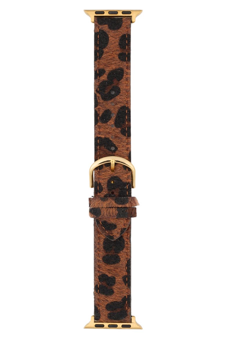 Faux Calf Hair Apple Watch® Watchband, Main, color, LEOPARD