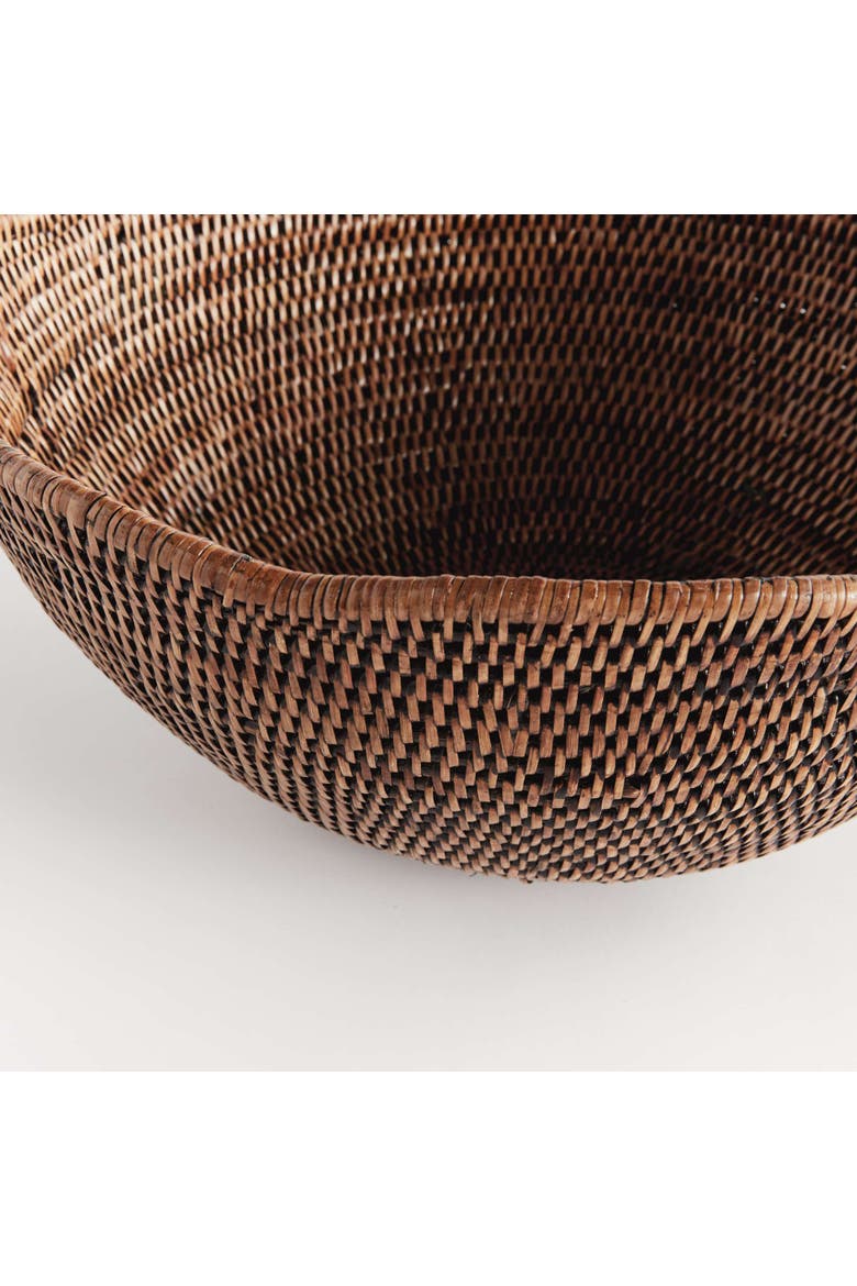 Burma Rattan Scalloped Edge Bowl Large, Alternate, color, Brown