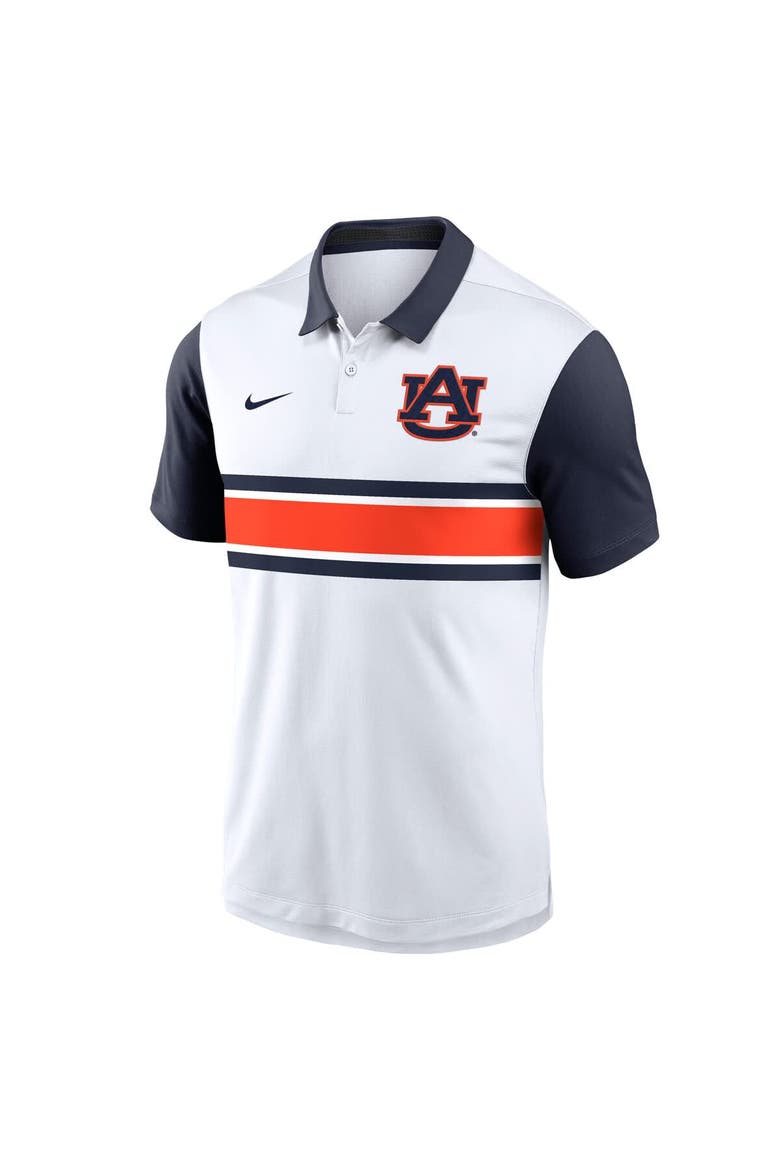 Men's Nike White/Navy Auburn Tigers Primetime Campus Pattern Vapor Performance Polo, Alternate, color, White