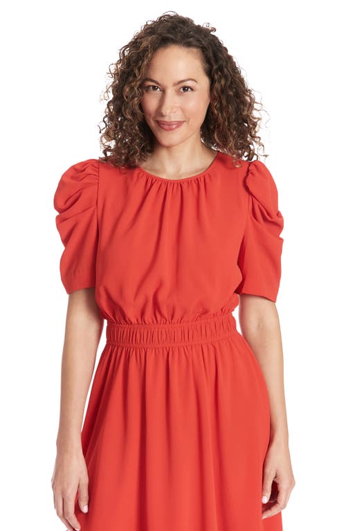 London Times Caterpillar Sleeve Fit & Flare Dress In Risk Red