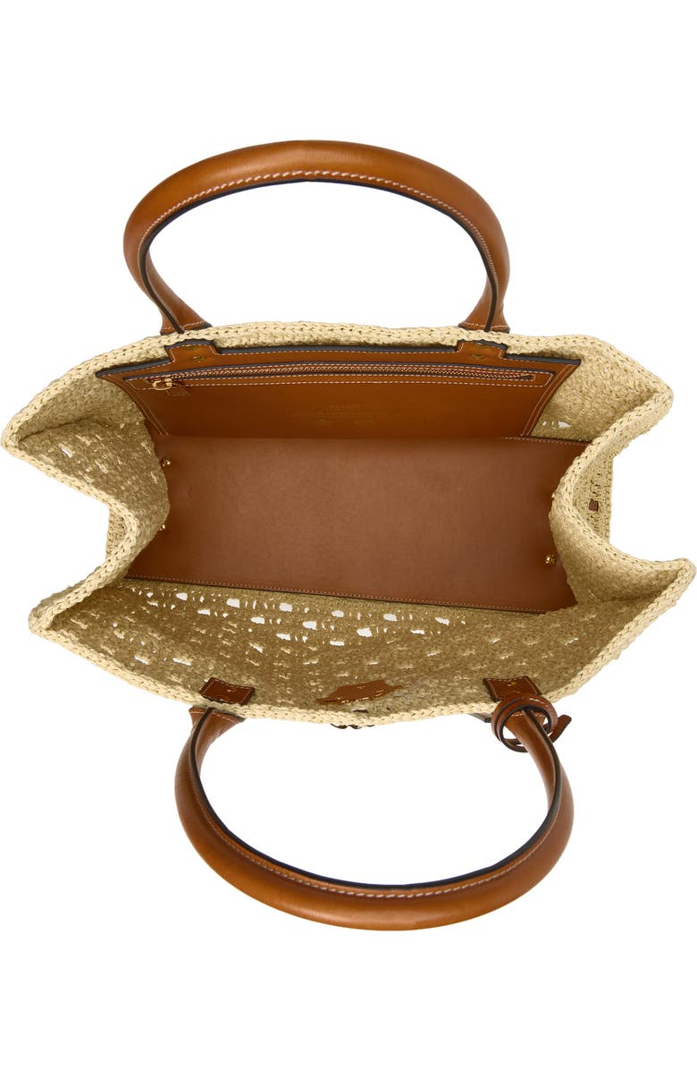 Versace Crochet Tote, Alternate, color, Natural Ambrer Gold