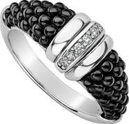 LAGOS Black Caviar Diamond Tapered Ring