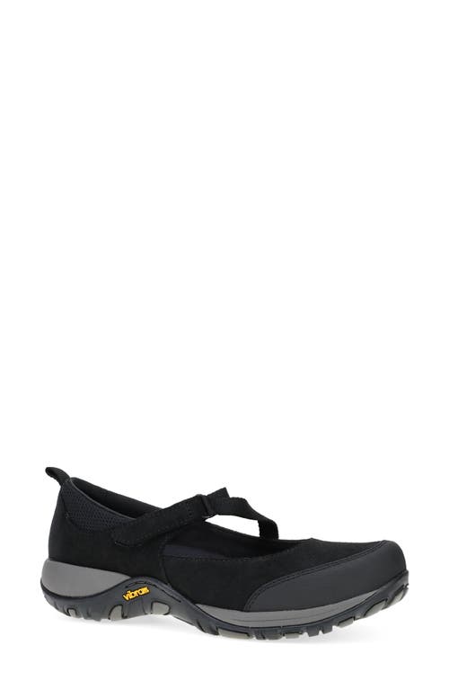 Dansko Primrose Flat In Black Burnished Suede