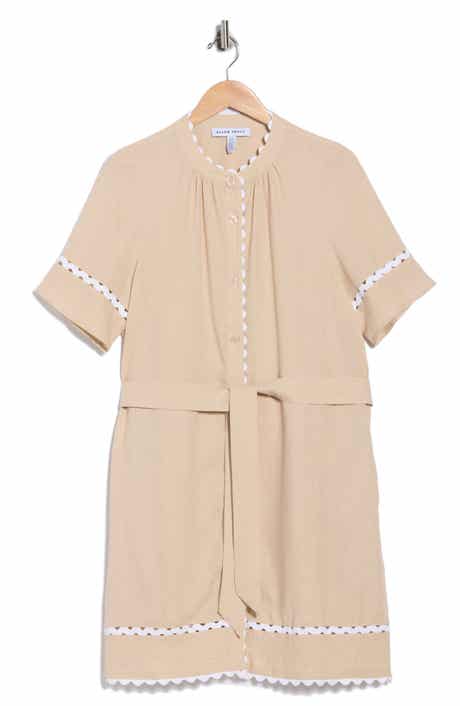 Ellen Tracy Rickrack Trim Short Sleeve Shirtdress