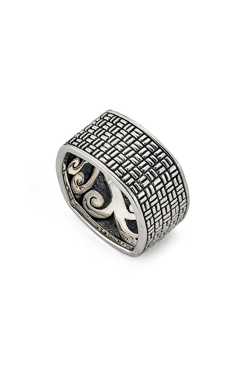 Sterling Silver Boxstitch Ring, Main, color, SILVER