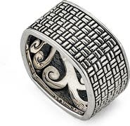 SAMUEL B. Sterling Silver Boxstitch Ring