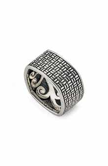 SAMUEL B. Sterling Silver Boxstitch Ring